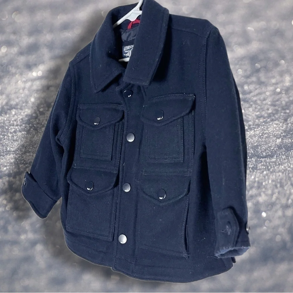 𝅺baby Gap Navy Wool Winter Peacoat Size 3T